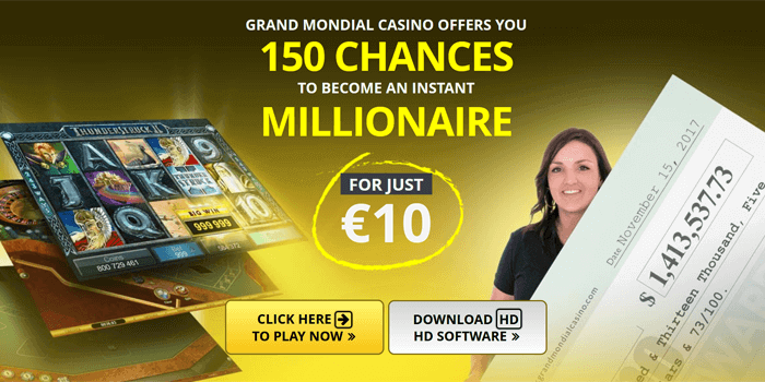 How to play through the 150 Chances to win Mega Moolah at Grand Mondial Casino