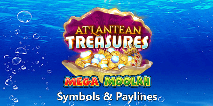 Atlantean Treasures Mega Moolah slot symbols and paylines