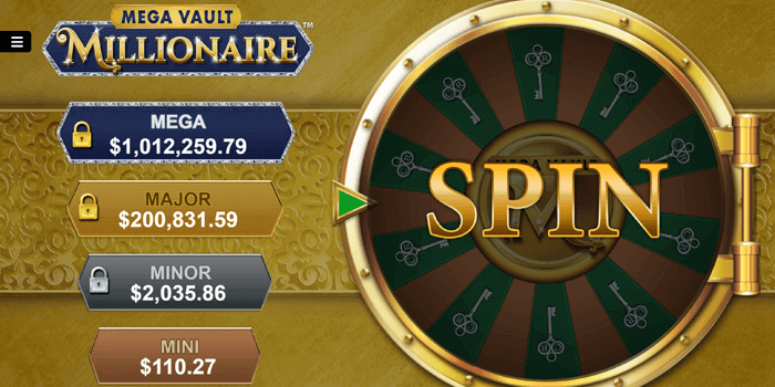 Mega Vault Millionaire Bonus Vault screen